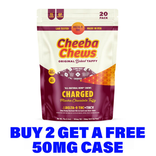 Cheeba Chews Delta-9 THC + THCV Natural Hemp Chews 150MG - Pack of 20 - Display of 10 Packs (MSRP $30.00 Each)