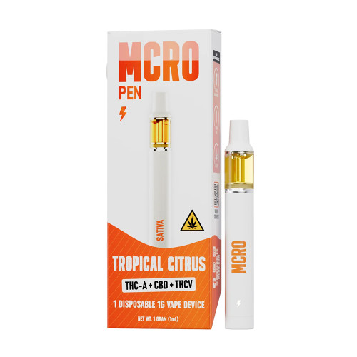 MCRO Pen THC-A + CBD + THCV Disposable Vape Device 1G - Display of 5 - Tropical Citrus (Sativa) MCRO Pen THC-A + CBD + THCV Disposable Vape Device 1G - Display of 5 - Tropical Citrus (Sativa)
