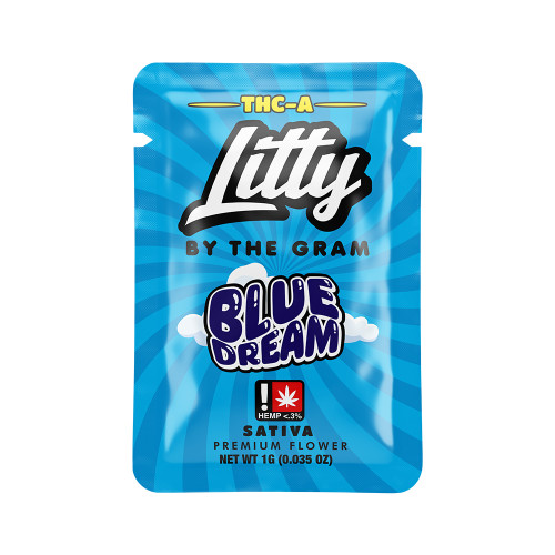 Litty THC-A Premium Flower 1G - Display of 50 Packs - Blue Dream (Sativa)