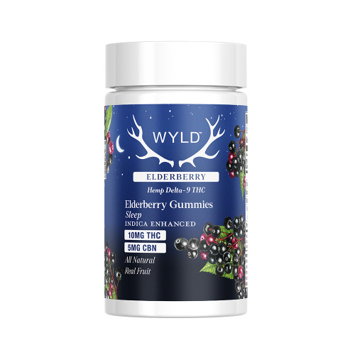 WYLD Delta-9 THC + CBN 2:1 Hemp Gummies 450MG - 30ct Jar - Elderberry - Sleep (Indica)