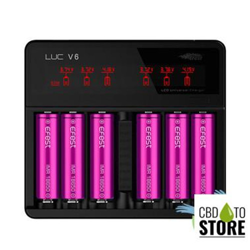 Efest LUC V6 - Six Slot LCD Battery Charger (MSRP $45.00)