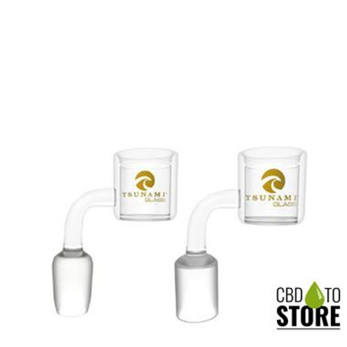 Tsunami Glass 4mm Water Pipe Thermal Quartz Banger With Carb Cap - Display of 12 (MSRP $24.99 Each)