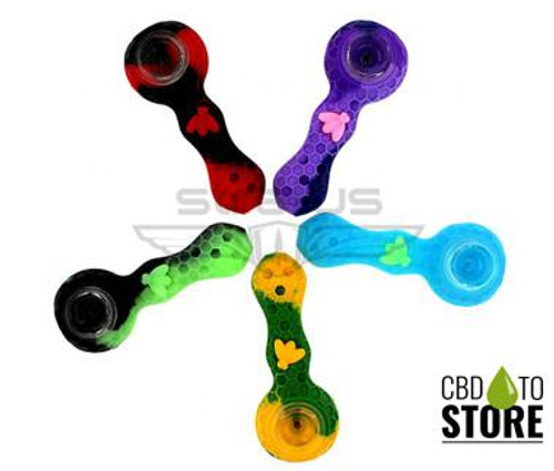 Stratus Silicone Bee Spoon Hand Pipe - 60 Grams - 4.25 Inches (MSRP $14.99)