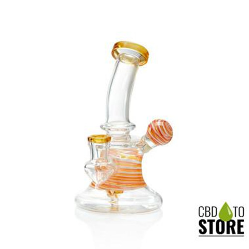 Glass Water Pipe With Bent Neck - 399 Grams - 7.05 Inches - Assorted Colors [GL-14] (MSRP $70.00)