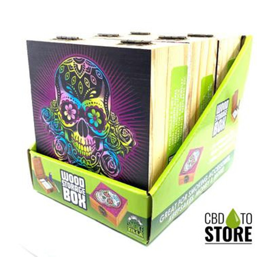 Smokezilla Wood Storage Box - Assorted Designs - Display of 3 (MSRP $10.00 Each) Smokezilla Wood Storage Box - Assorted Designs - Display of 3 (MSRP $10.00 Each)