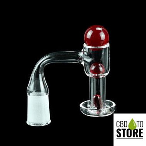 Dragon Glass Quartz Banger With Terp Slurper Vacuum With 3 Terp Pearls & Frosted Joint - 90 Degree Angle [DQF-015] (MSRP $40.00)