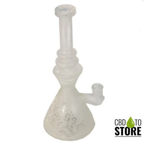 Biigo Glass Frosted Water Pipe Beaker Base With Matrix Perc + Funnel Style Hold + Design & Straight Neck - 605 Grams - 10.65 Inches - Assorted Colors [GT030] (MSRP $95.00)