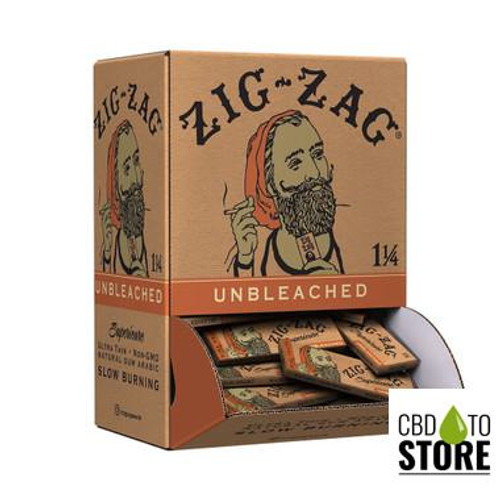 Zig-Zag Slow Burning Unbleached Rolling Papers - 1 1/4 Size - Booklet of 32 - Display of 48 Booklets (MSRP $2.49 Each) Zig-Zag Slow Burning Unbleached Rolling Papers - 1 1/4 Size - Booklet of 32 - Display of 48 Booklets (MSRP $2.49 Each)