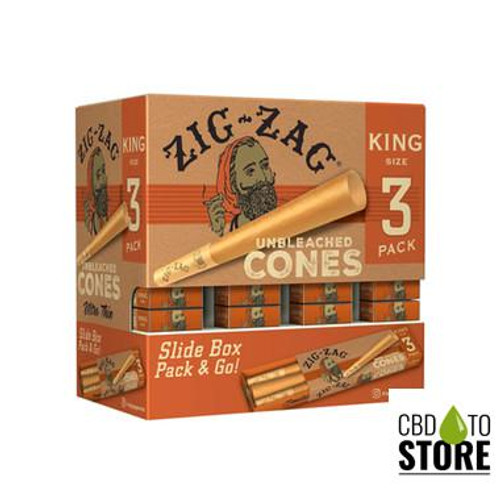 Zig-Zag Unbleached Cone Rolling Papers - King Size - Pack of 3 - Display of 36 Packs (MSRP $2.49 Each) Zig-Zag Unbleached Cone Rolling Papers - King Size - Pack of 3 - Display of 36 Packs (MSRP $2.49 Each)