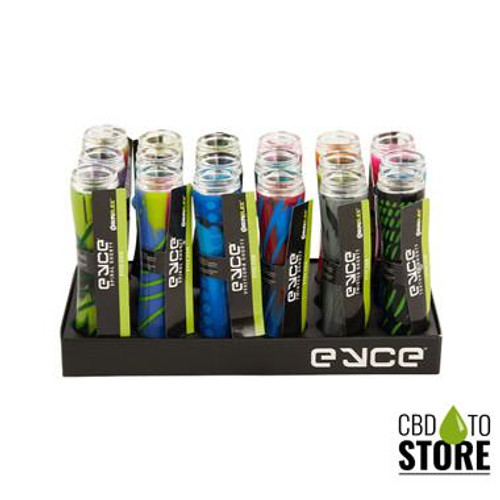 Eyce Oraflex Shorty Platinum Cured Silicone One-Hitter Pipe - Assorted Colors - Display of 18 (MSRP $25.00 Each) Eyce Oraflex Shorty Platinum Cured Silicone One-Hitter Pipe - Assorted Colors - Display of 18 (MSRP $25.00 Each)