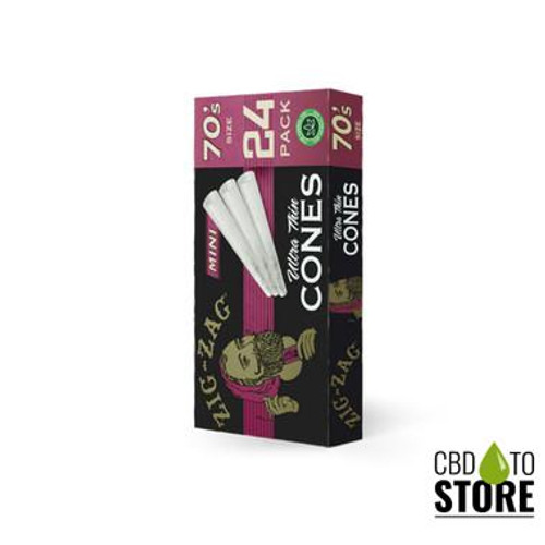 Zig-Zag 70's Mini Pre-Rolled Cones - Pack of 24 Cones - Display of 12 Packs (MSRP $6.99 each)