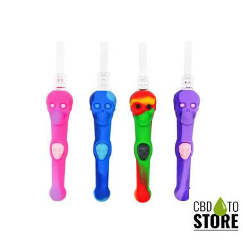 Stratus Silicone Skull Dipper Glow In The Dark With 14MM Quartz Tip (MSRP $19.99) Stratus Silicone Skull Dipper Glow In The Dark With 14MM Quartz Tip (MSRP $19.99)