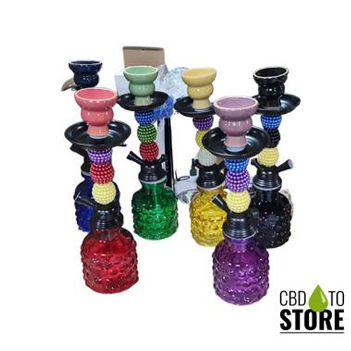 Zebra Smoke Disco 13 Inch Single Hose Hookah - Assorted Colors (MSRP $14.00)