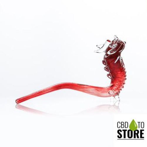 Dragon Platinum Glass Sherlock Hand Pipe Oriental Dragon Design - 9.5 Inches - 160 Grams - Assorted Colors [WPH-003] (MSRP $50.00)