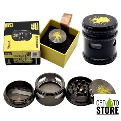Shredder 4 Piece Extra Small Grinder With Horizontal Window - Style 26 - 44mm - 4 Part (MSRP $13.00) Shredder 4 Piece Extra Small Grinder With Horizontal Window - Style 26 - 44mm - 4 Part (MSRP $13.00)