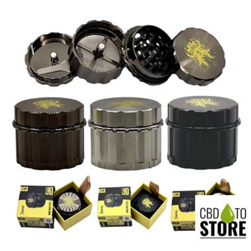 Shredder Medium Grinder Grip Design - Style 14 - 55mm - 4 Part - Assorted Colors (MSRP $14.00)