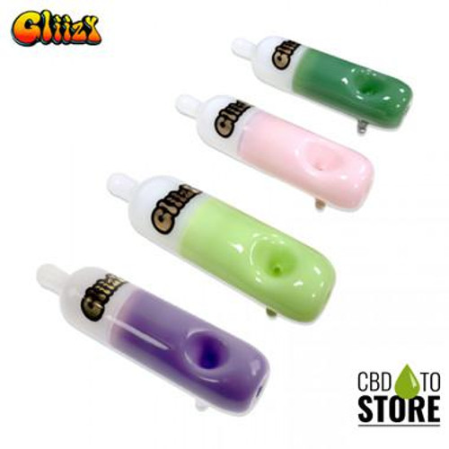 Gliizy Pocket Flask Glass Hand Pipe - 50 Grams - 4.7 Inches (MSRP $19.00)