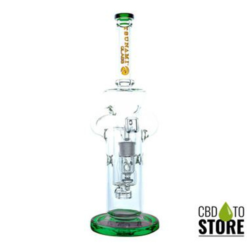 Tsunami Glass Water Pipe Recycler Concentrate Rig With Circ Perc - 860 Grams - 15 Inches (MSRP $90.00) Tsunami Glass Water Pipe Recycler Concentrate Rig With Circ Perc - 860 Grams - 15 Inches (MSRP $90.00)