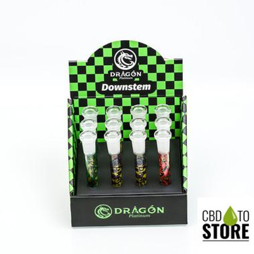 Dragon Platinum Diffused Downstem Frosted Joint - Assorted Colors - Display of 12 [DP-03] (MSRP $53.00)