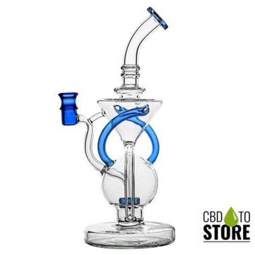 BoroTech Glass Water Pipe Recycler Dab Rig With Circ Perc - 450 Grams - 11 Inches Designed By Calibear [BTG040] (MSRP $47.00)