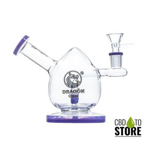 Dragon Glass Mini Water Pipe With Inclined Neck Bong Style - 300 Grams - 5 Inches - Assorted Colors [DGE-408] (MSRP $40.00)