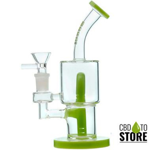 BoroTech Popular Glass Water Pipe Dab Rig With Double Slitted Cut Perc Designed By Calibear - 230 Grams - 7.5 Inches [TO005-S] (MSRP $65.00)