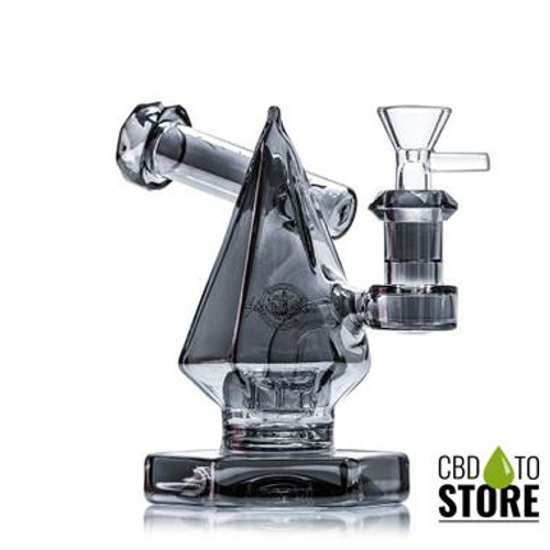 Shadow Glass Mini Pyramid Shaped Water Pipe With Circ Perc - 400 Grams - 7 Inches - Assorted Colors [SGE-150] (MSRP $59.00)