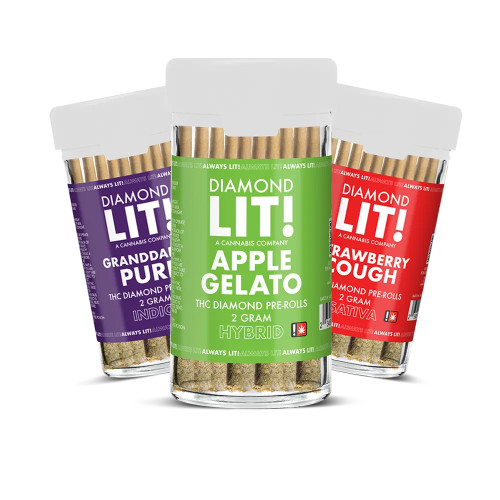 Diamond LIT! THC Diamond Pre-Rolls 2G - 10ct Jar