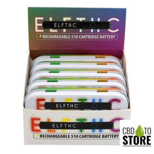 ELF Hardware 230mAh 510 VV Preheat Cartridge Device Battery - Display of 10 (MSRP $6.00 Each) ELF Hardware 230mAh 510 VV Preheat Cartridge Device Battery - Display of 10 (MSRP $6.00 Each)