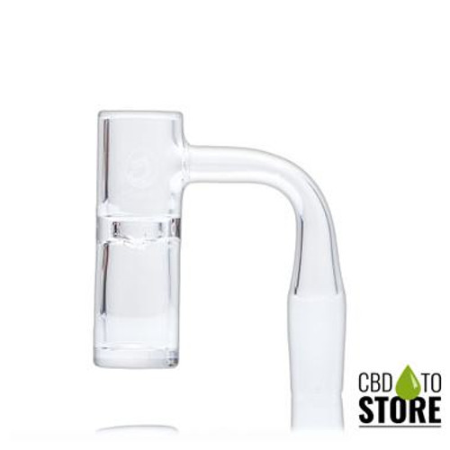 Dragon Platinum Flat Bottom Bucket Quartz Banger Frosted Joint - 90 Degree - Assorted Designs [QB-109] (MSRP $8.00)