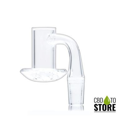 Dragon Platinum Thick Wall Flat Bottom Bucket Quartz Clear Joint - 90 Degree - Assorted Designs [QB-107] (MSRP $8.00)