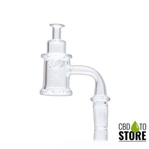 Dragon Platinum Slitted Airflow Flat Top Bucket Quartz Banger Clear Joint - 90 Degree - Assorted Designs [QB-102] (MSRP $10.00)