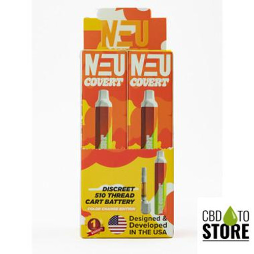 Neu Covert 320mAh Variable Voltage 510 Thread Rechargeable Cartridge Battery - Display of 6 (MSRP $17.50 Each) Neu Covert 320mAh Variable Voltage 510 Thread Rechargeable Cartridge Battery - Display of 6 (MSRP $17.50 Each)