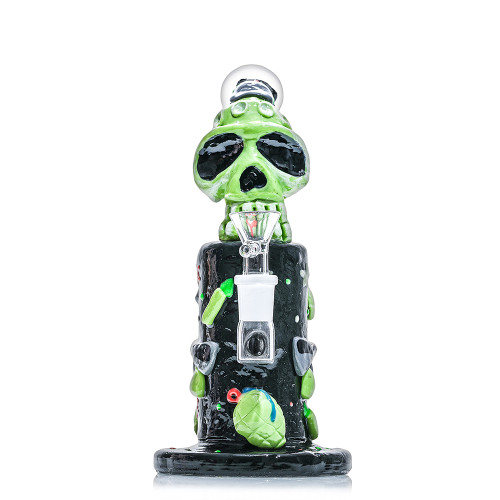 Shadow Glass Cartoon Toys Theme Bent Neck Glow In The Dark Water Pipe - 500 Grams - 10 Inches - Assorted Colors [SGE-180]