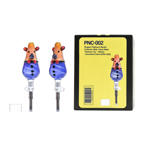 Dragon Platinum Nectar Collector With 14MM Male Titanium Tip - 130MM - Assorted Colors [PNC-002]