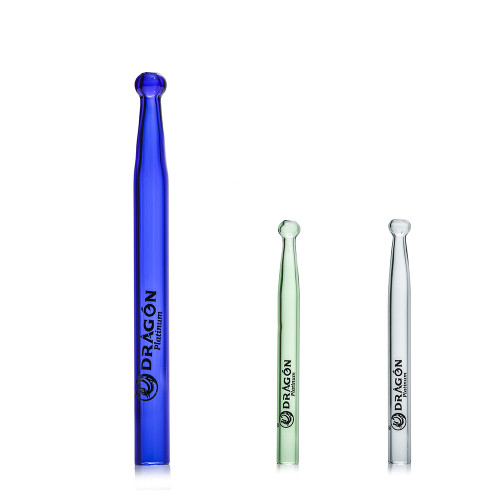 Dragon Platinum Tapered Glass One Hitter Chillum Hand Pipe - 4 Inches - Assorted Colors - Display of 7 [OH-09]
