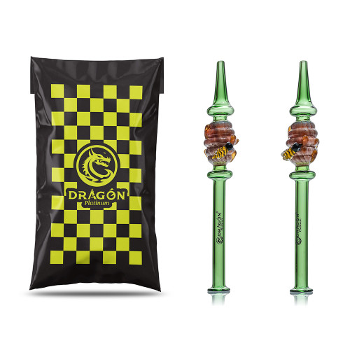 Dragon Platinum Nectar Collector With 14MM Male Titanium Tip - 200MM - Assorted Colors [PNC-008]