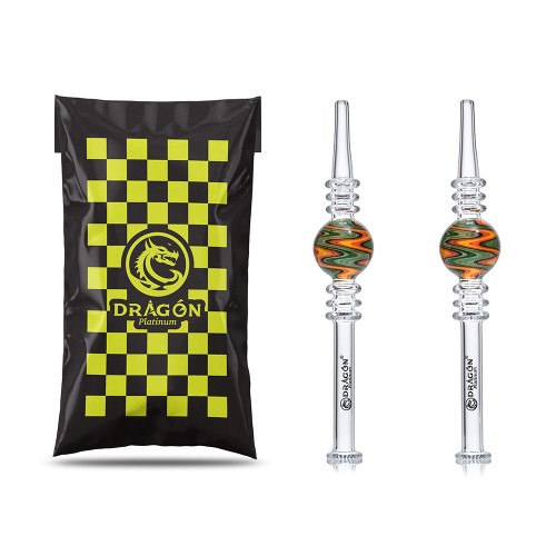 Dragon Platinum Nectar Collector With 14MM Male Titanium Tip - 200MM - Assorted Colors [PNC-009]