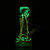 Dragon Glass Trippy Skull Mushrooms Glow In The Dark Water Pipe - 630 Grams - 10 Inches - Assorted Colors [DGE-475]