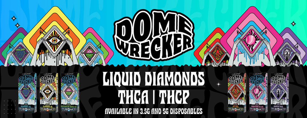Dome Wrecker Powered By HiXotic Delta THCA + Liquid Diamonds + THCP CDT Disposable Vape 5G