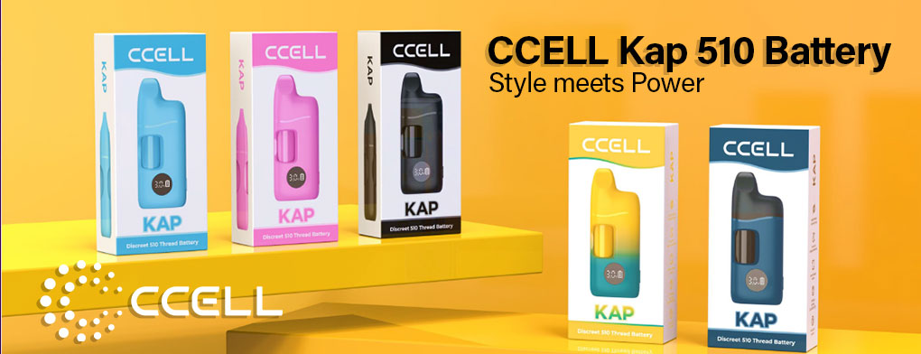 CCELL Kap 500mAh Discreet 510 VV Cartridge Vape Battery With Smart Screen