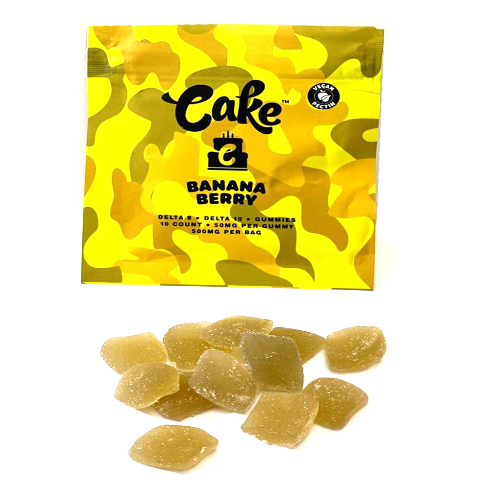 Cake 500MG Delta 8 + Delta 10 Gummies Pack of 10 Display of 10