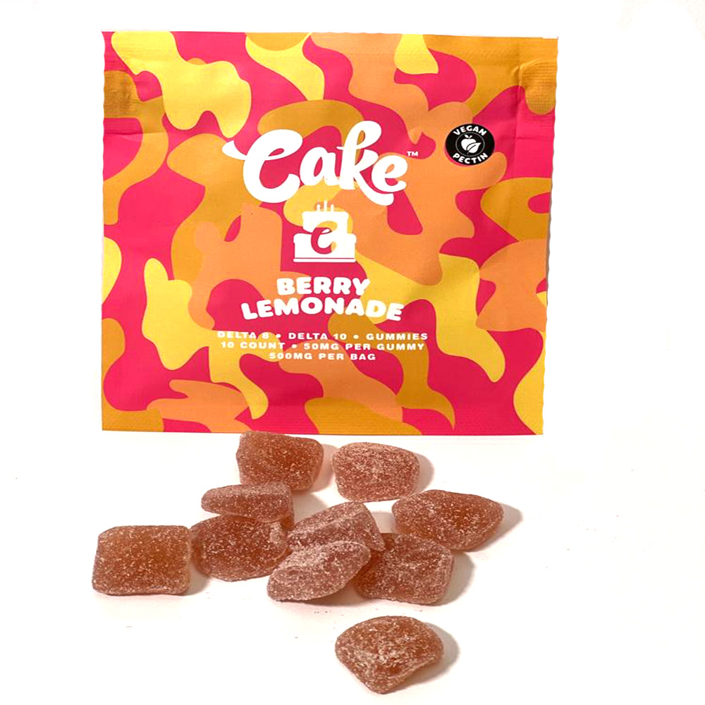 Cake 500MG Delta 8 + Delta 10 Gummies Pack of 10 Display of 10