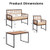 4 Pieces Acacia Wood Patio Dining Set with 1 Rectangular Table-Natural - Color: Natural