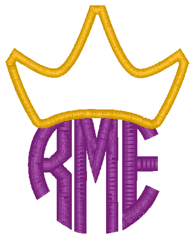 Circle Crown Applique Monogram