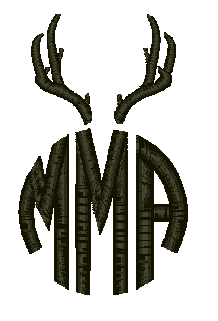Circle Monogram with Antlers