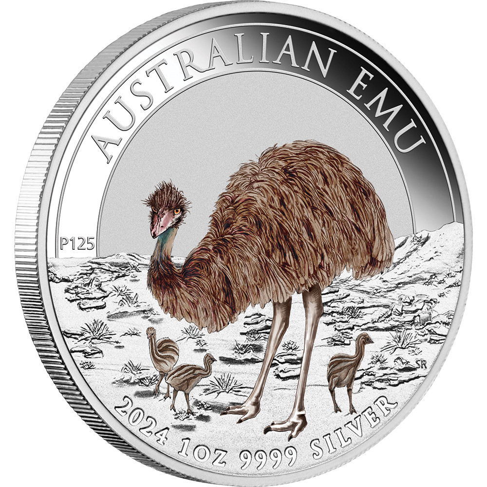 Australian Emu 2024 1oz Silver Coloured Coin - Presented by The