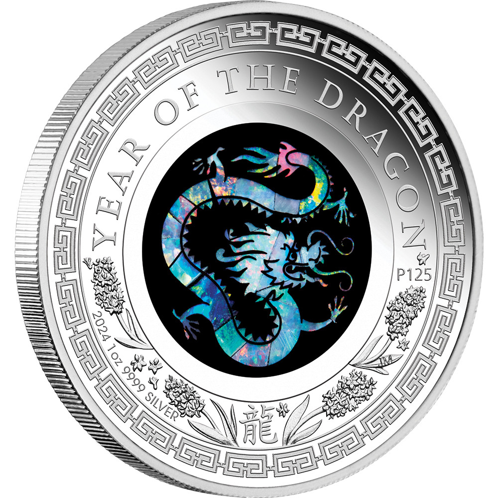 Australian Opal Lunar Series 2024 Year of the Dragon 1oz Silver