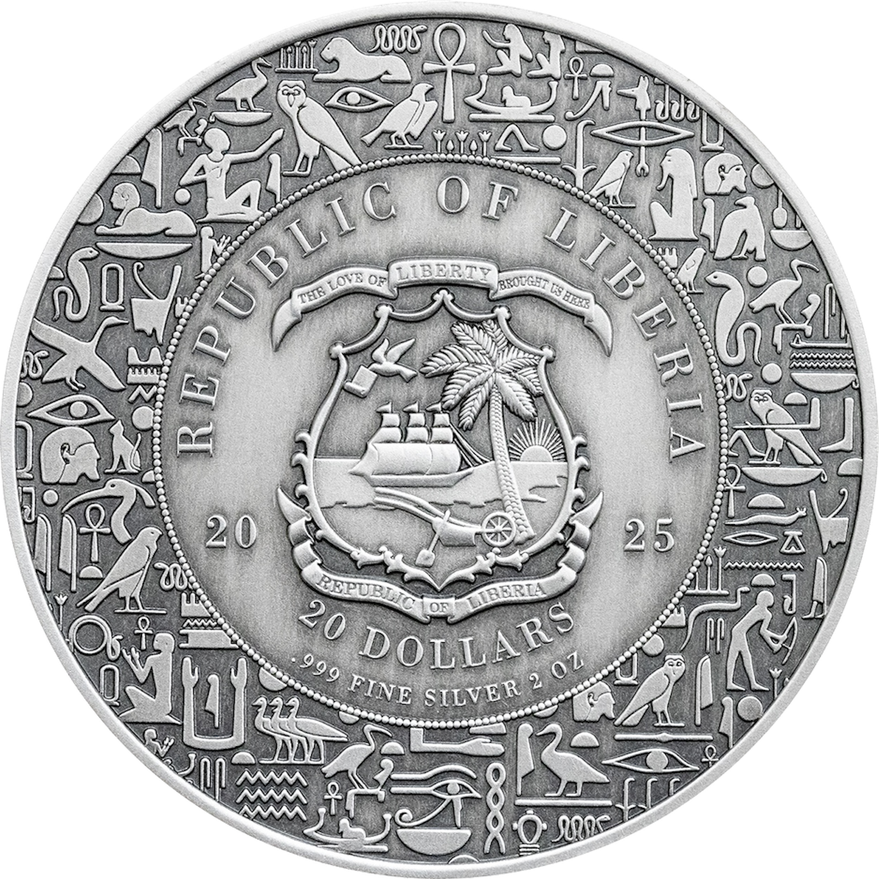 2025 Liberia Egyptian Heritage Isis UHR 2oz Silver Coin