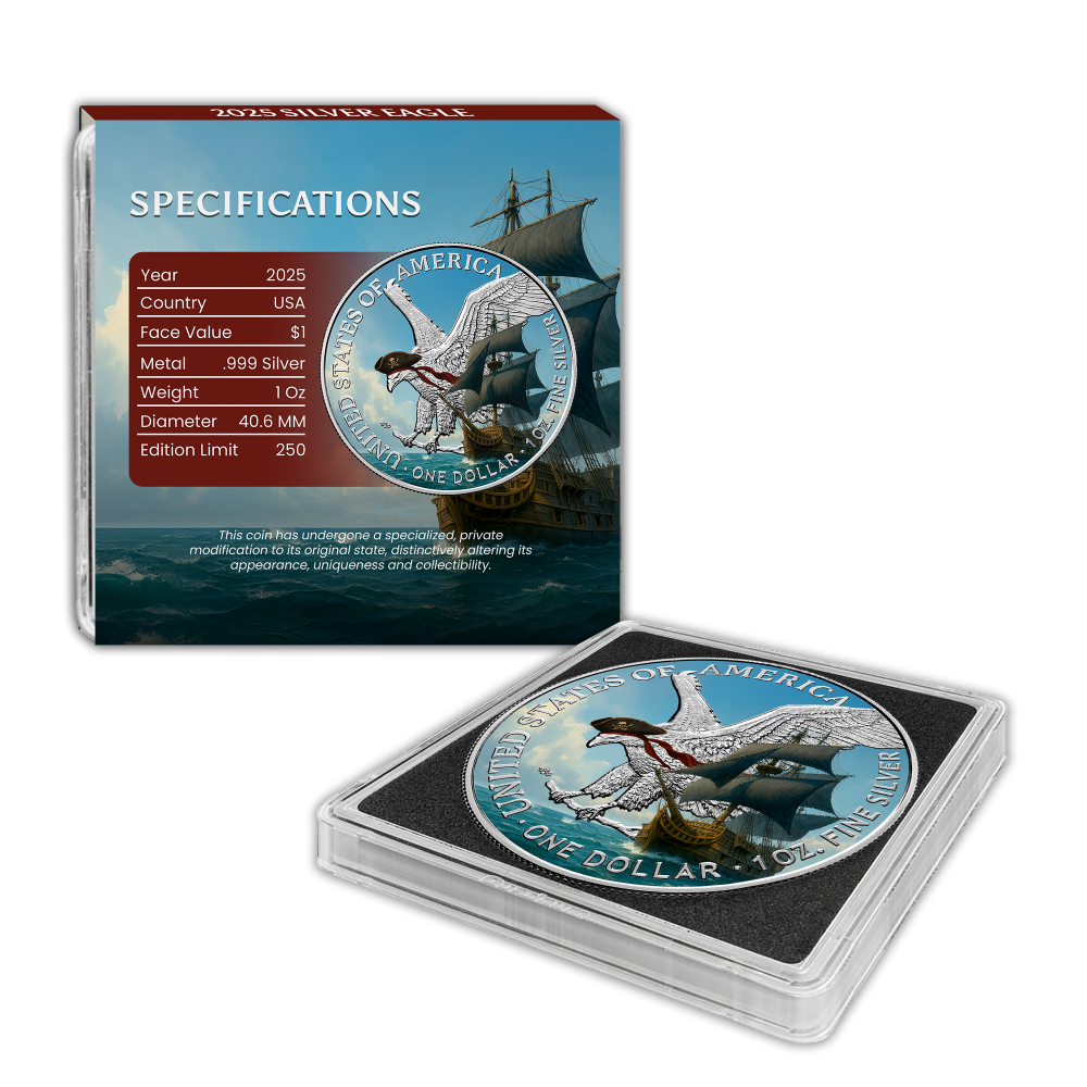 2025 $1 US Eagle Pirate Edition 1oz Silver Coin